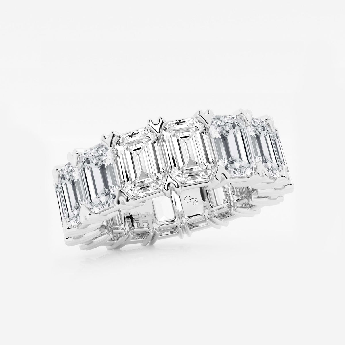 GWA009 - Additional Image 1 for  12 ctw Emerald Lab Grown Diamond V-Prong Eternity Band - 6.3mm Width