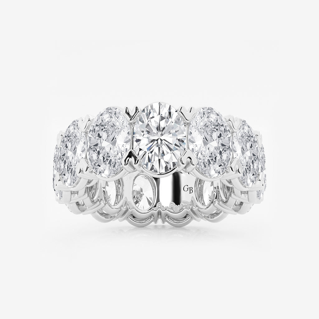 GWA009 - product video for 12 ctw Oval Lab Grown Diamond V-Prong Eternity Band - 7.5mm Width
