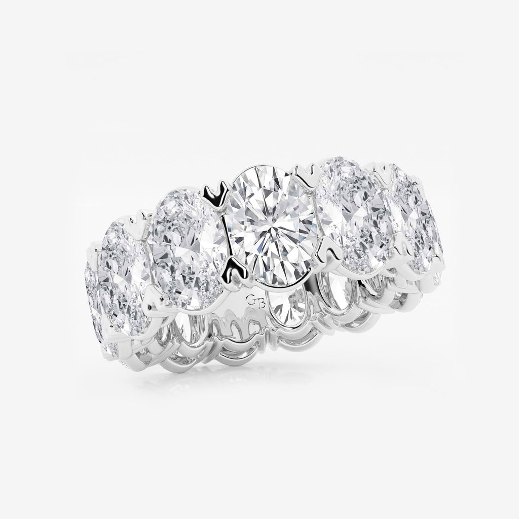 GWA009 - Additional Image 1 for  12 ctw Oval Lab Grown Diamond V-Prong Eternity Band - 7.5mm Width