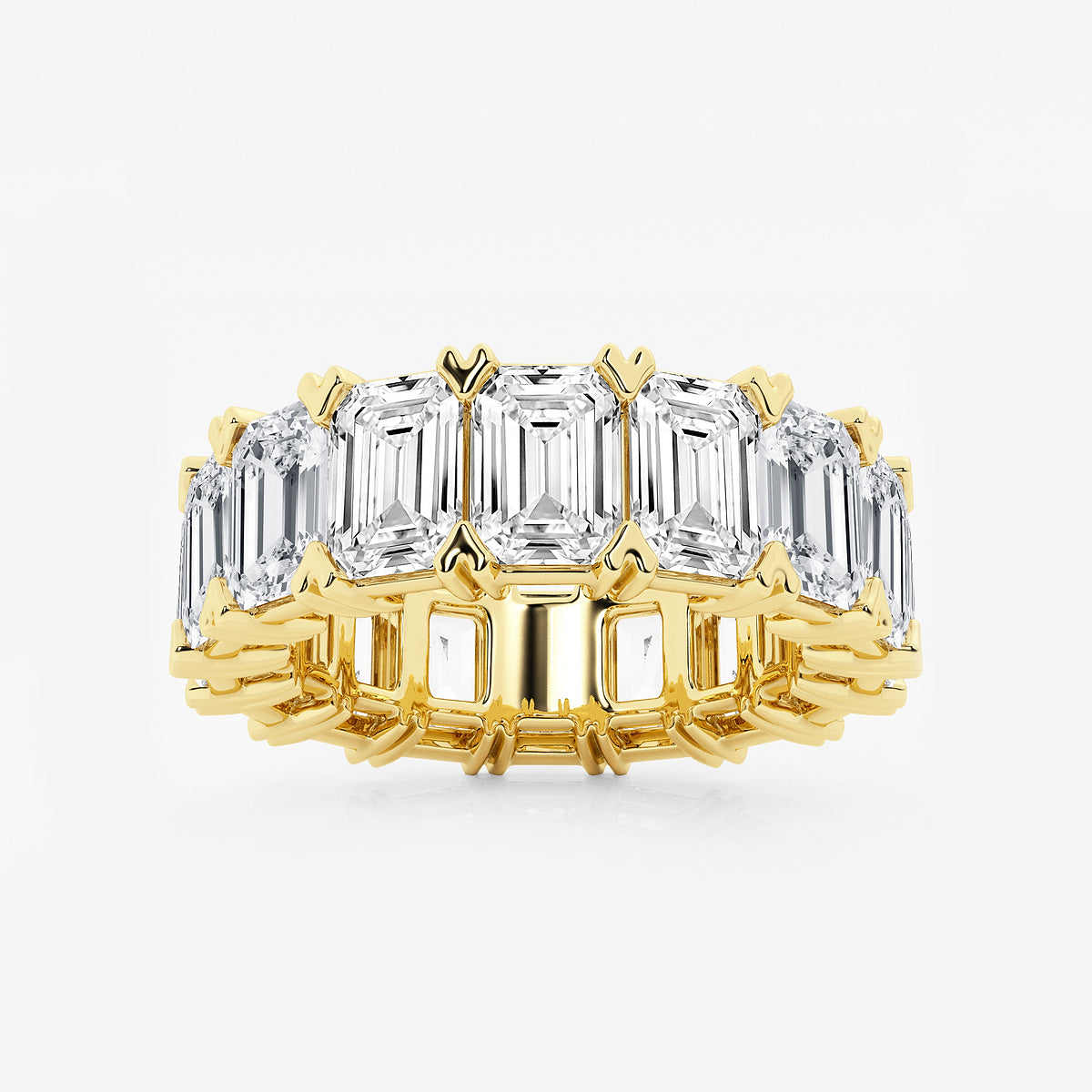 GWA009 - product video for 12 ctw Emerald Lab Grown Diamond V-Prong Eternity Band - 6.2mm Width
