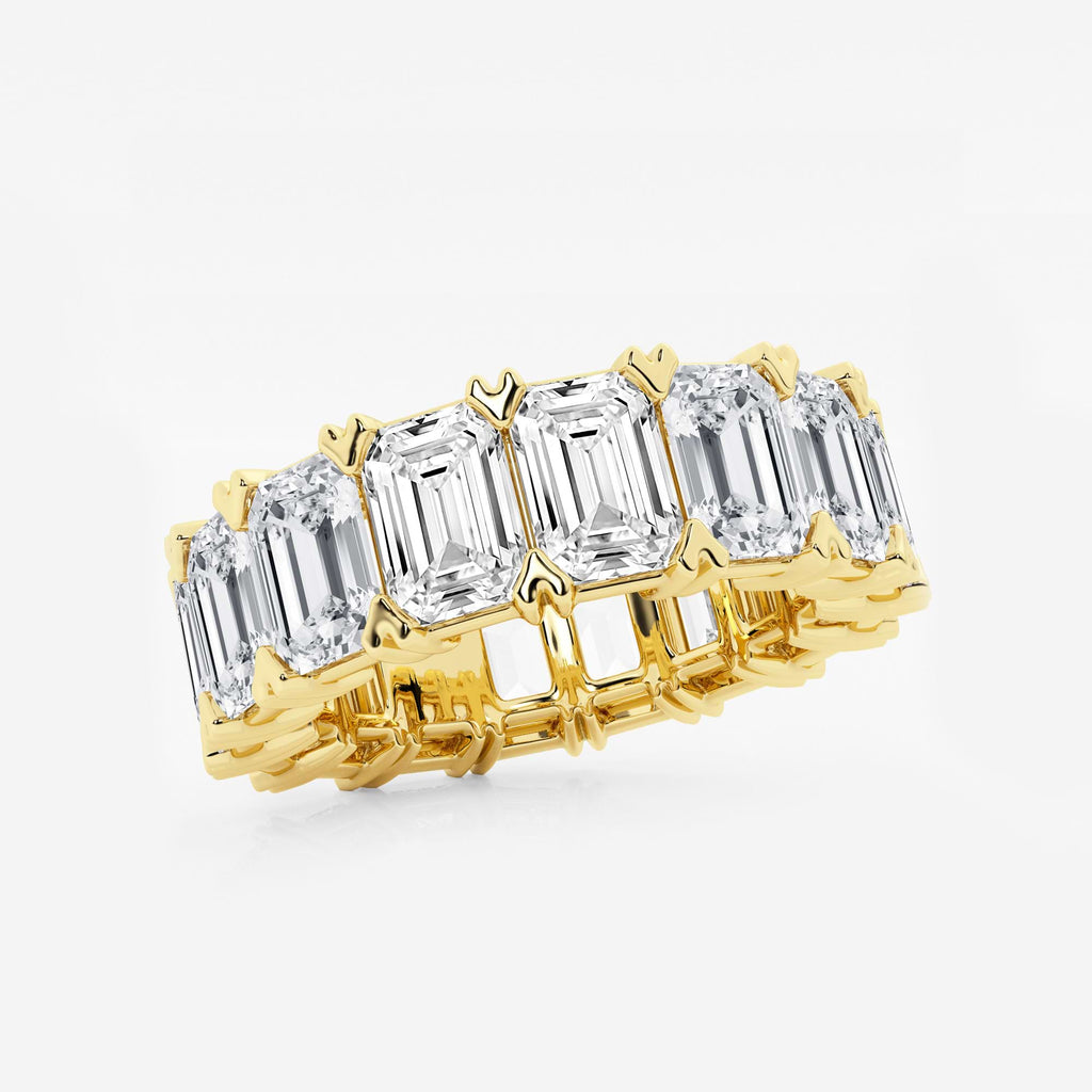 GWA009 - Additional Image 1 for  12 ctw Emerald Lab Grown Diamond V-Prong Eternity Band - 6.2mm Width