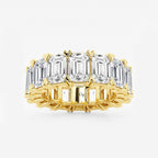 GWA009 - product video for 12 ctw Emerald Lab Grown Diamond V-Prong Eternity Band - 6.3mm Width