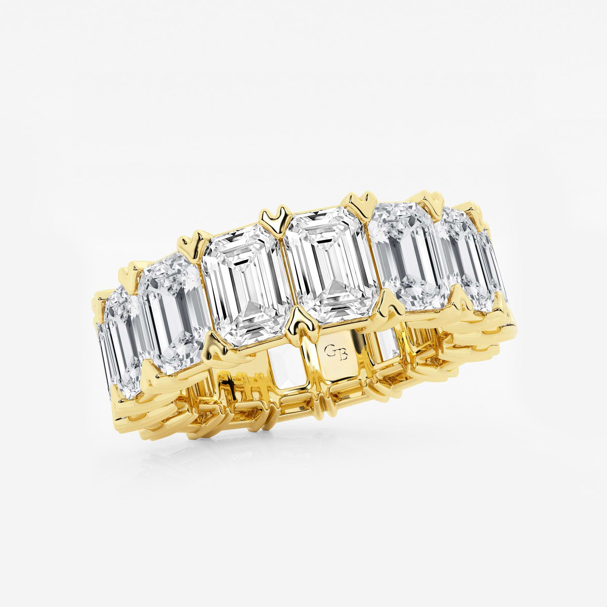 GWA009 - Additional Image 1 for  12 ctw Emerald Lab Grown Diamond V-Prong Eternity Band - 6.3mm Width