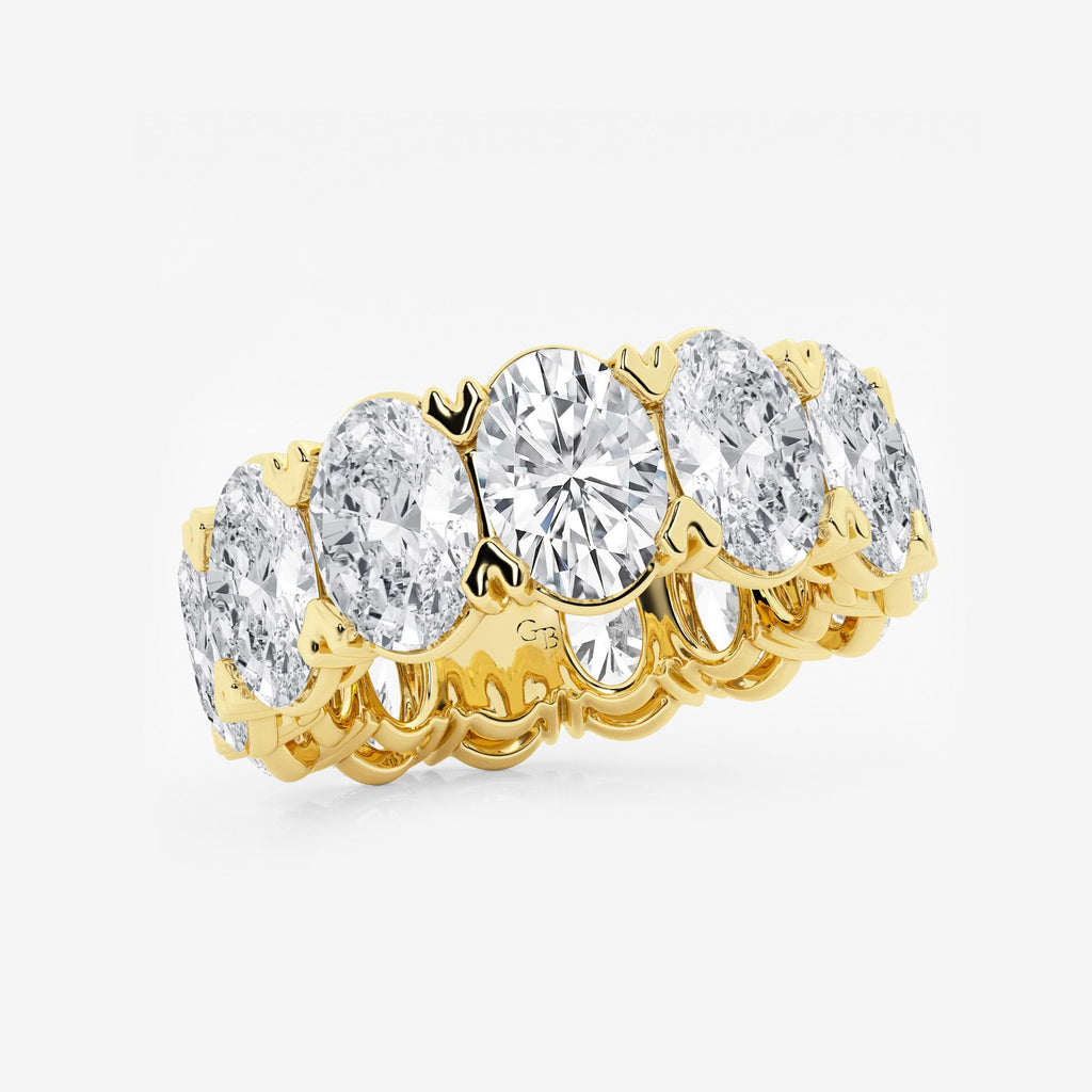 GWA009 - Additional Image 1 for  12 ctw Oval Lab Grown Diamond V-Prong Eternity Band - 7.5mm Width