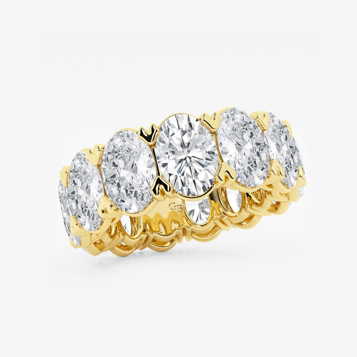 GWA009 - Additional Image 1 for  12 ctw Oval Lab Grown Diamond V-Prong Eternity Band - 7.5mm Width