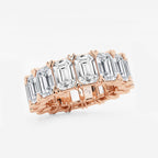 GWA009 - Additional Image 1 for  12 ctw Emerald Lab Grown Diamond V-Prong Eternity Band - 6.3mm Width