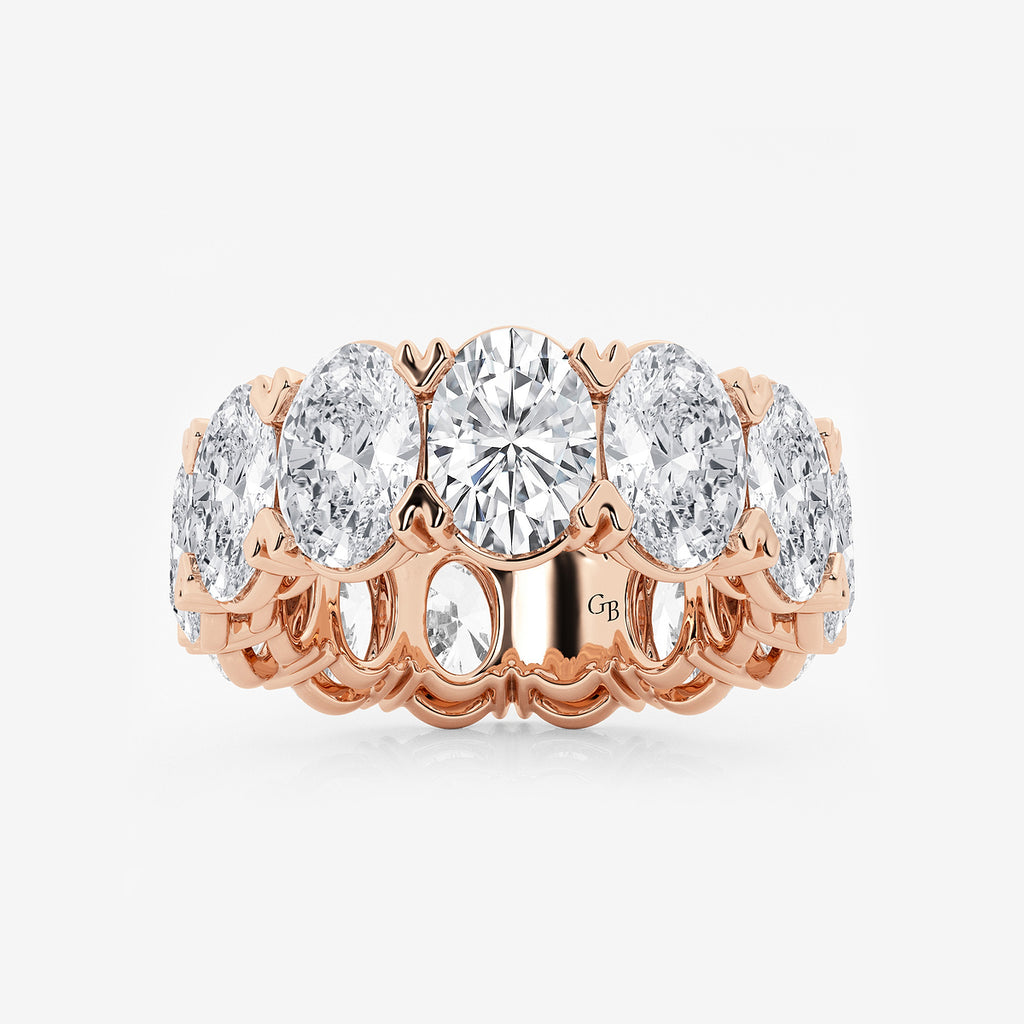 GWA009 - product video for 12 ctw Oval Lab Grown Diamond V-Prong Eternity Band - 7.5mm Width