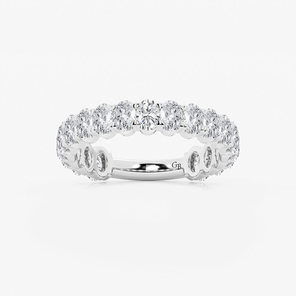 GWA010 - product video for 2 ctw Oval Lab Grown Diamond Three Quarter Eternity Wedding Band