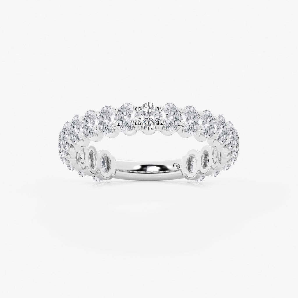 GWA010 - 1 1/2 ctw Oval Lab Grown Diamond Three Quarter Eternity Wedding Band