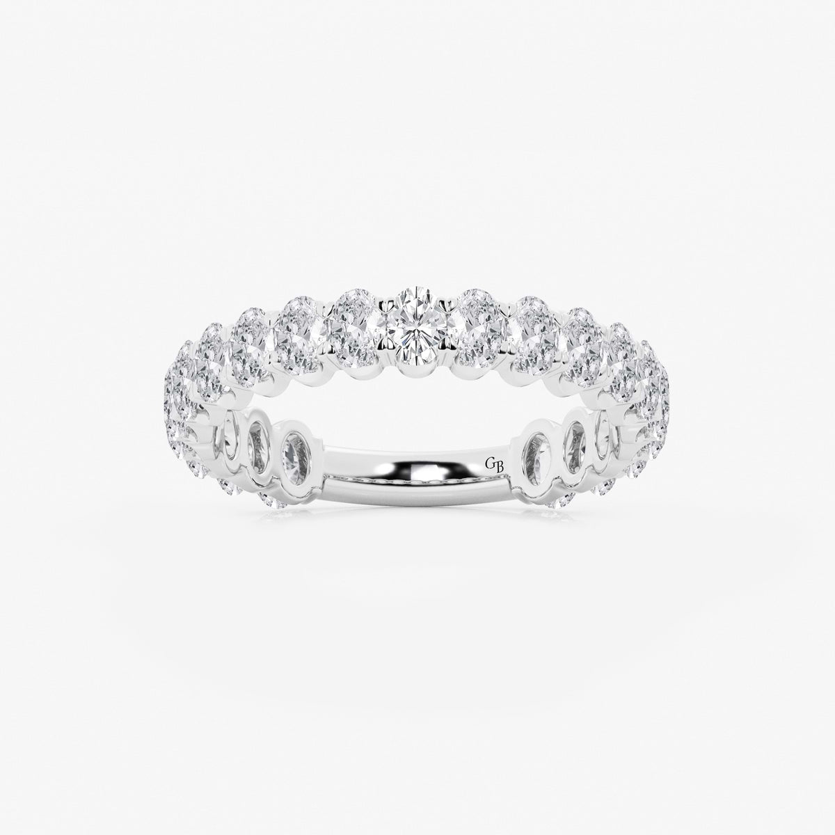 GWA010 - 1 1/2 ctw Oval Lab Grown Diamond Three Quarter Eternity Wedding Band