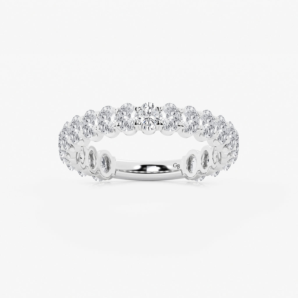 GWA010 - product video for 1 1/2 ctw Oval Lab Grown Diamond Three Quarter Eternity Wedding Band
