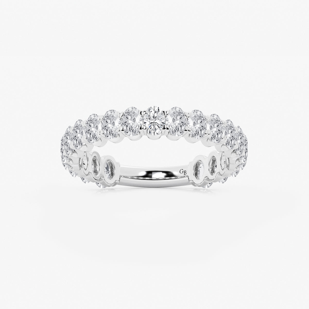 GWA010 - product video for 1 1/2 ctw Oval Lab Grown Diamond Three Quarter Eternity Wedding Band