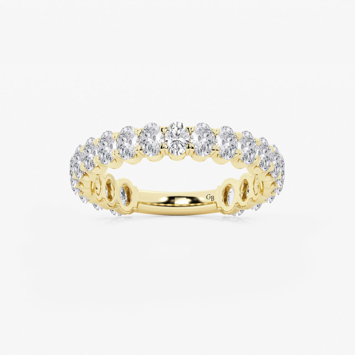 GWA010 - 1 1/2 ctw Oval Lab Grown Diamond Three Quarter Eternity Wedding Band