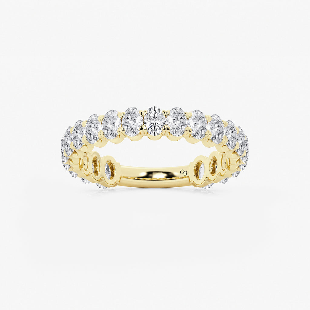GWA010 - product video for 1 1/2 ctw Oval Lab Grown Diamond Three Quarter Eternity Wedding Band