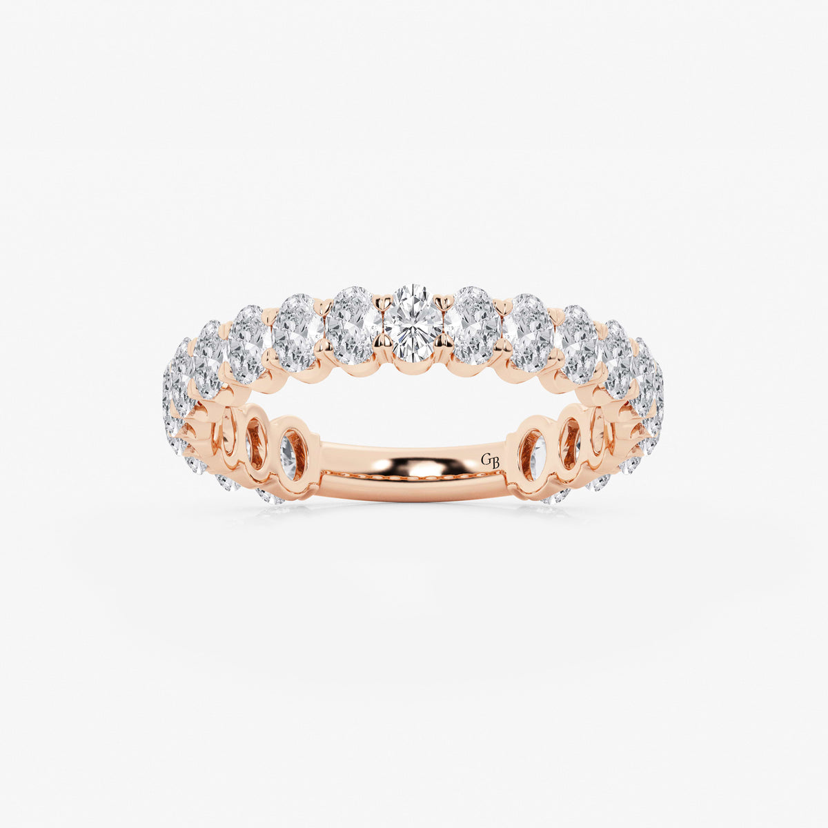 GWA010 - 1 1/2 ctw Oval Lab Grown Diamond Three Quarter Eternity Wedding Band