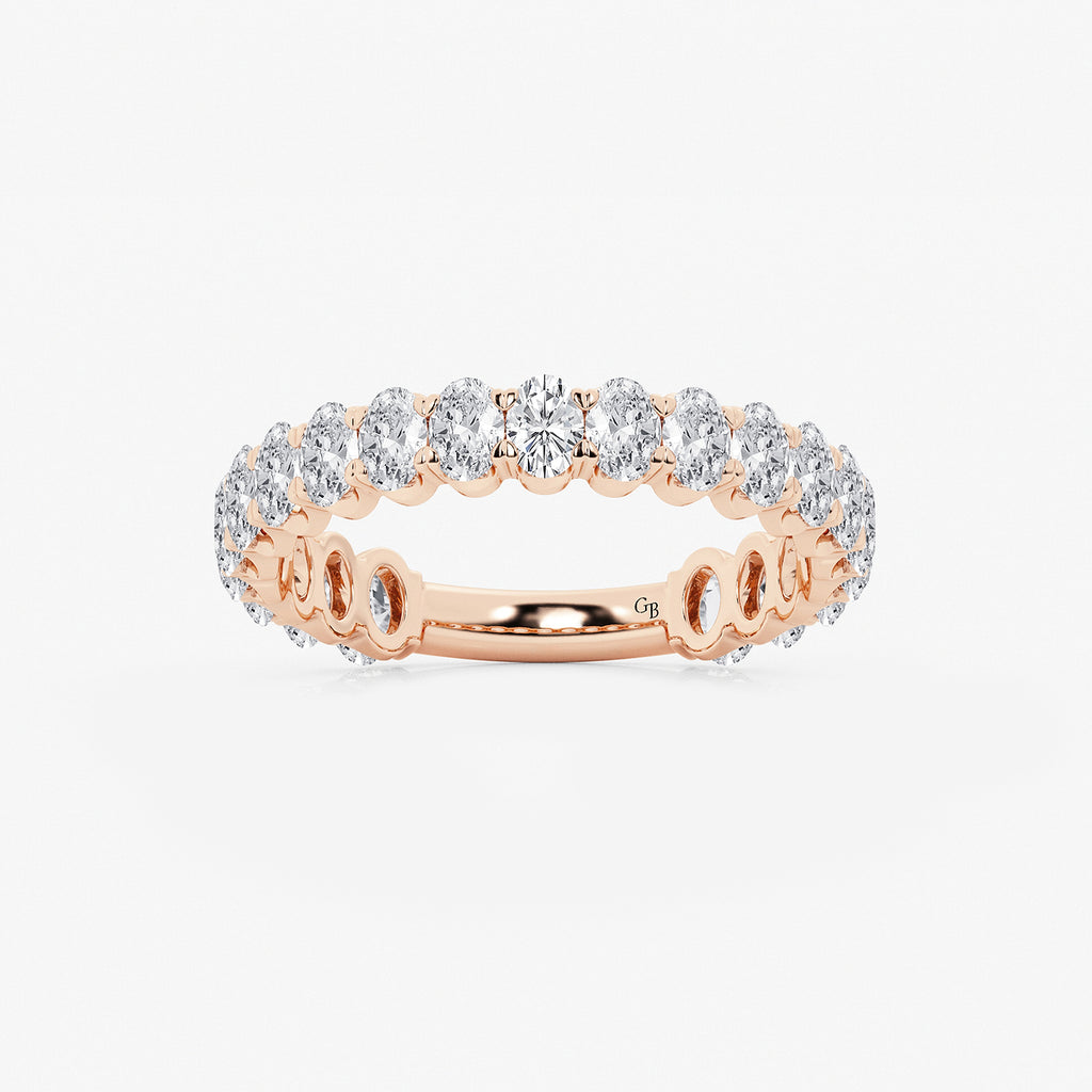 GWA010 - product video for 1 1/2 ctw Oval Lab Grown Diamond Three Quarter Eternity Wedding Band