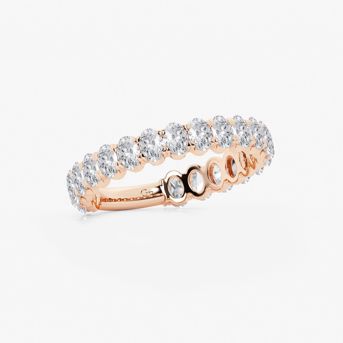 GWA010 - Additional Image 1 for  1 1/2 ctw Oval Lab Grown Diamond Three Quarter Eternity Wedding Band
