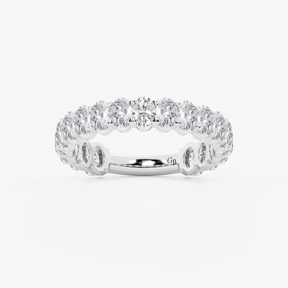 GWA010 - 2 ctw Oval Lab Grown Diamond Three Quarter Eternity Wedding Band