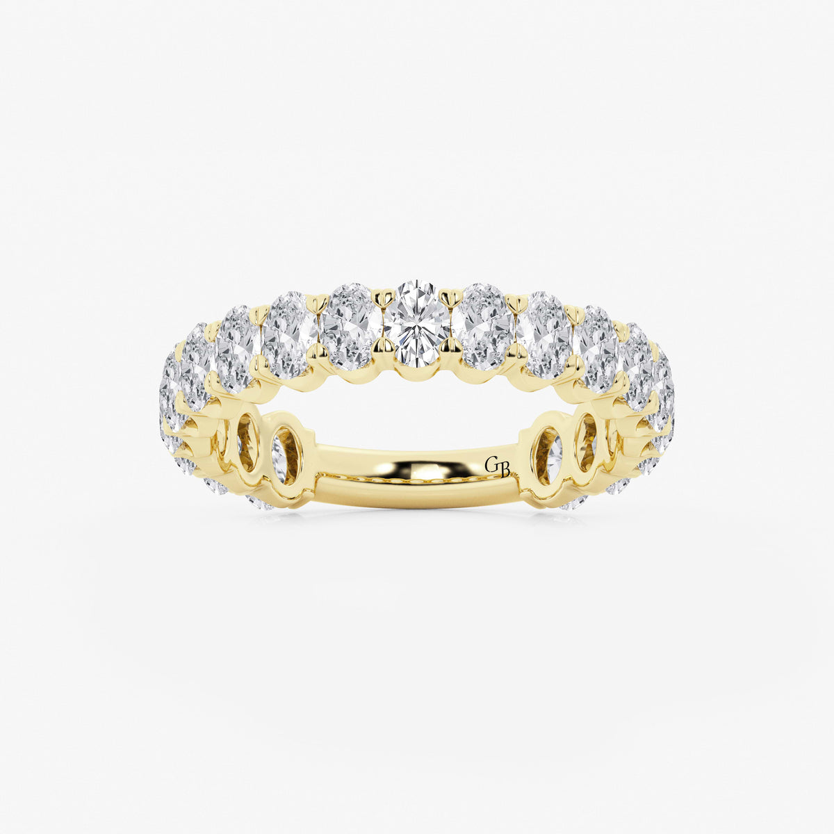 GWA010 - 2 ctw Oval Lab Grown Diamond Three Quarter Eternity Wedding Band