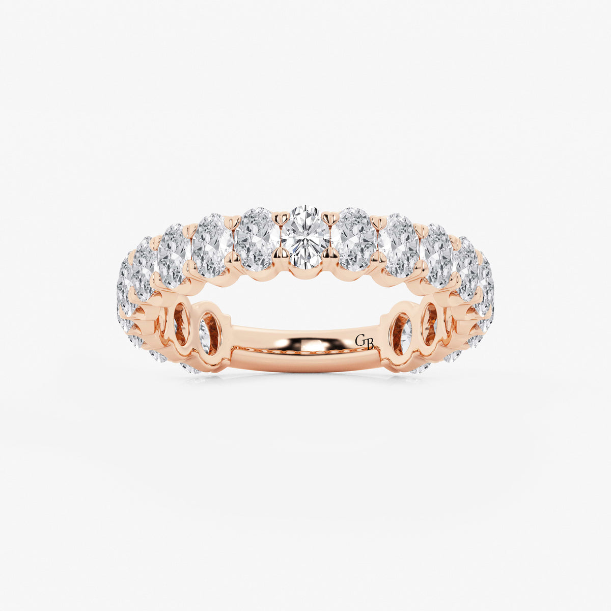 GWA010 - 2 ctw Oval Lab Grown Diamond Three Quarter Eternity Wedding Band