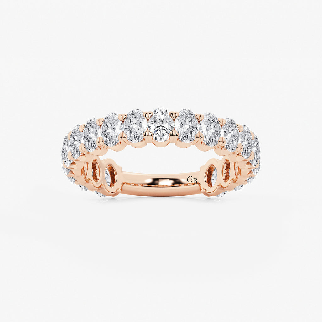 GWA010 - product video for 2 ctw Oval Lab Grown Diamond Three Quarter Eternity Wedding Band