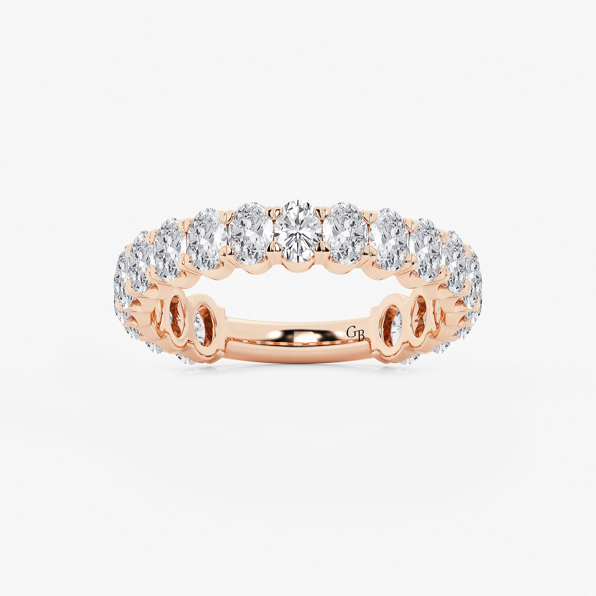 GWA010 - product video for 2 ctw Oval Lab Grown Diamond Three Quarter Eternity Wedding Band