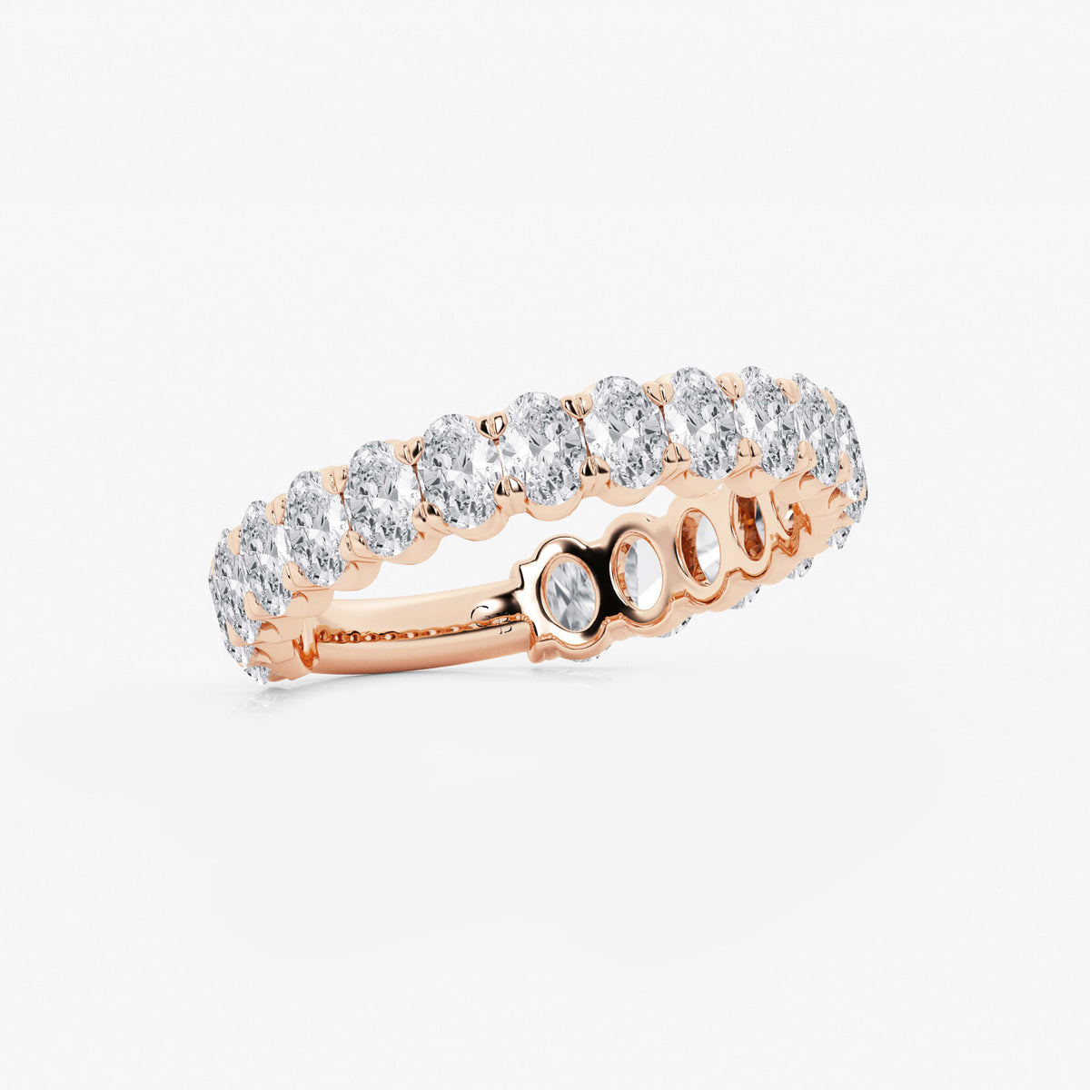 GWA010 - Additional Image 1 for  2 ctw Oval Lab Grown Diamond Three Quarter Eternity Wedding Band