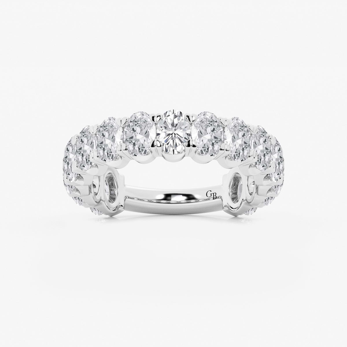 GWA010 - 3 ctw Oval Lab Grown Diamond Three Quarter Eternity Wedding Band