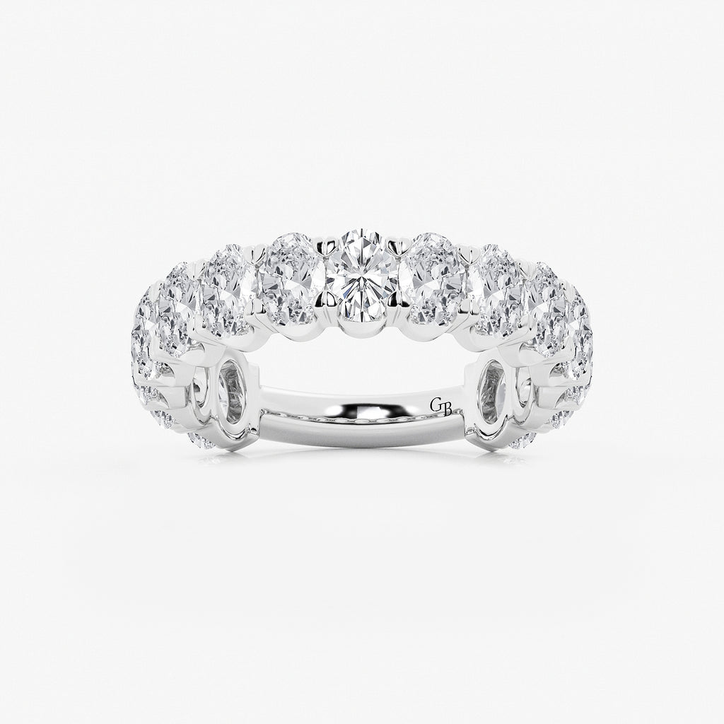 GWA010 - product video for 3 ctw Oval Lab Grown Diamond Three Quarter Eternity Wedding Band