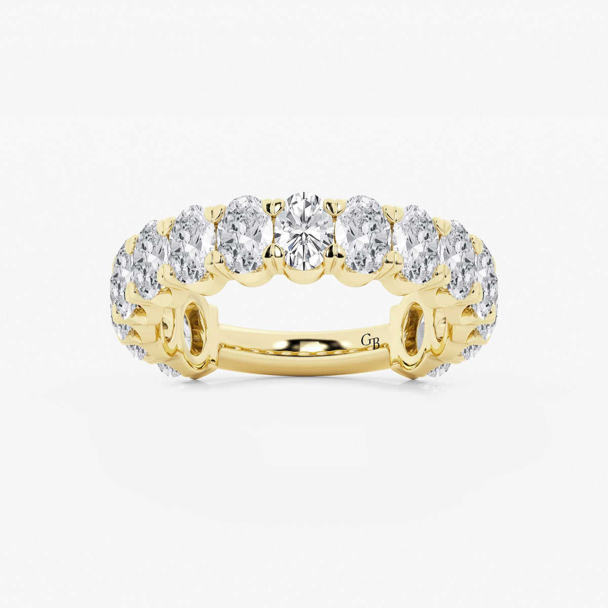 GWA010 - 3 ctw Oval Lab Grown Diamond Three Quarter Eternity Wedding Band