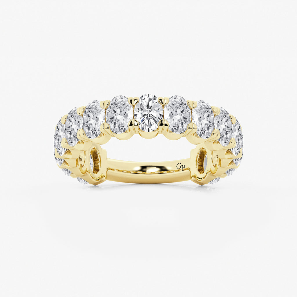 GWA010 - product video for 3 ctw Oval Lab Grown Diamond Three Quarter Eternity Wedding Band