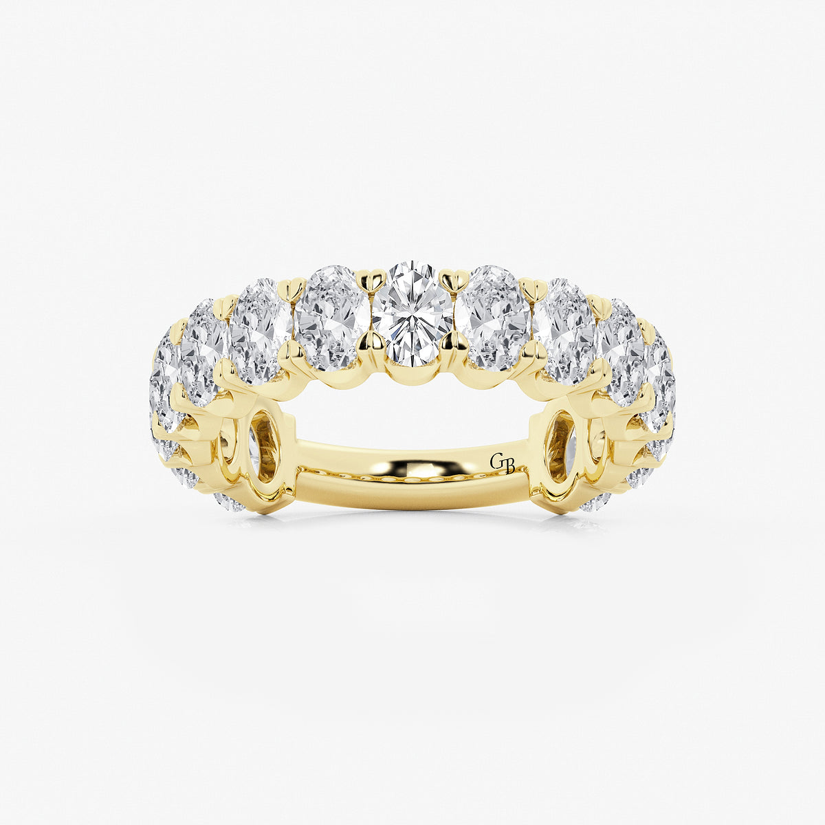 GWA010 - product video for 3 ctw Oval Lab Grown Diamond Three Quarter Eternity Wedding Band