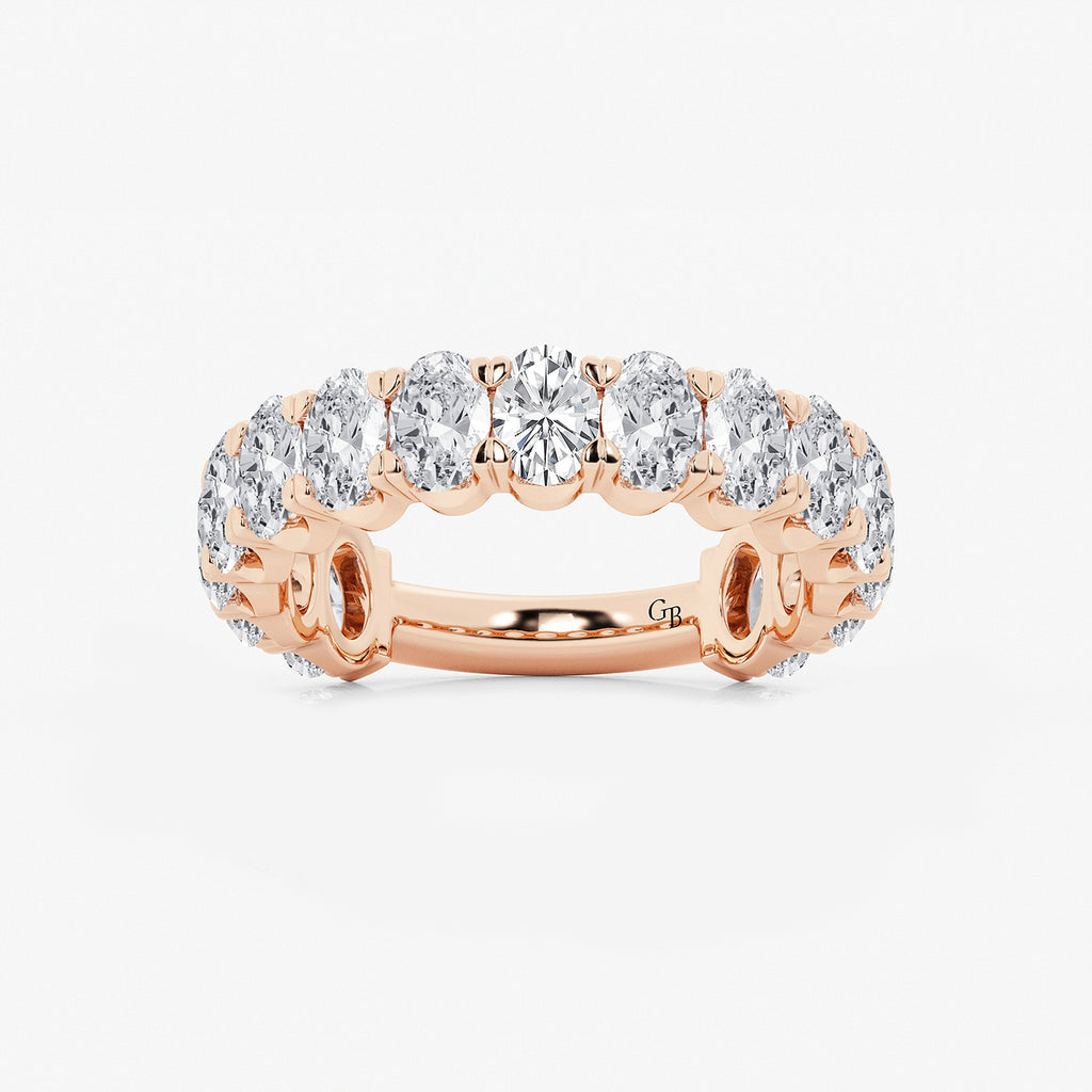 GWA010 - product video for 3 ctw Oval Lab Grown Diamond Three Quarter Eternity Wedding Band