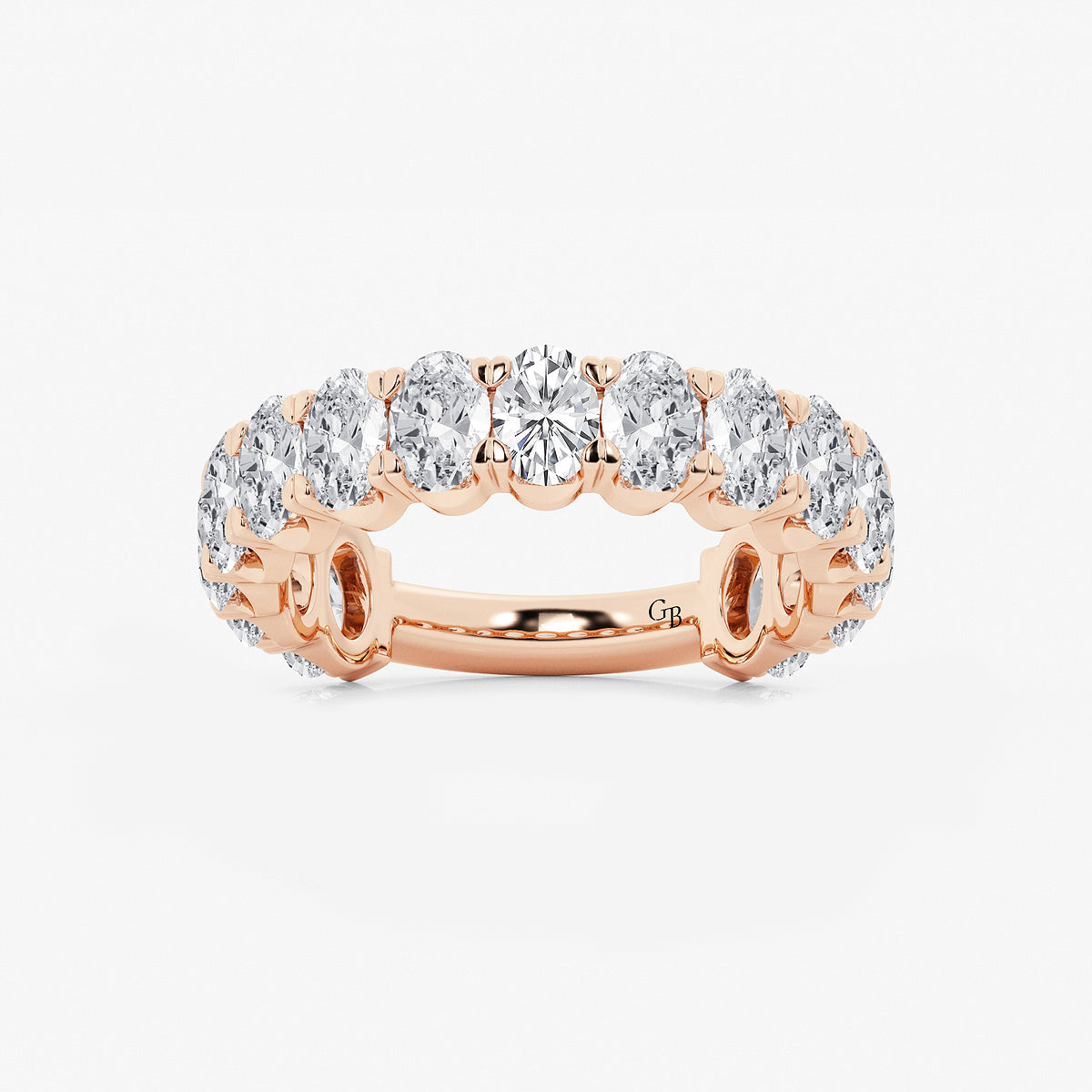 GWA010 - product video for 3 ctw Oval Lab Grown Diamond Three Quarter Eternity Wedding Band