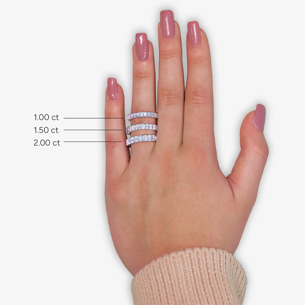 GWA011 - Additional Image 2 for  1 ctw Emerald Lab Grown Diamond Wedding Band