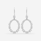 GWA011 - 3 ctw Emerald and Oval Lab Grown Diamond Alternating Drop Earrings