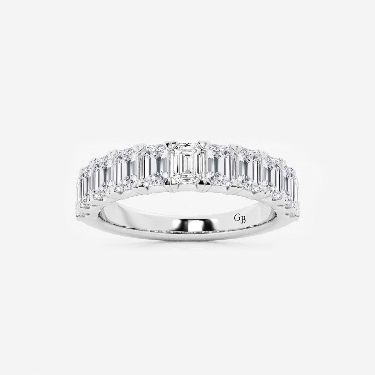 GWA011 - 2 ctw Emerald Lab Grown Diamond Wedding Band