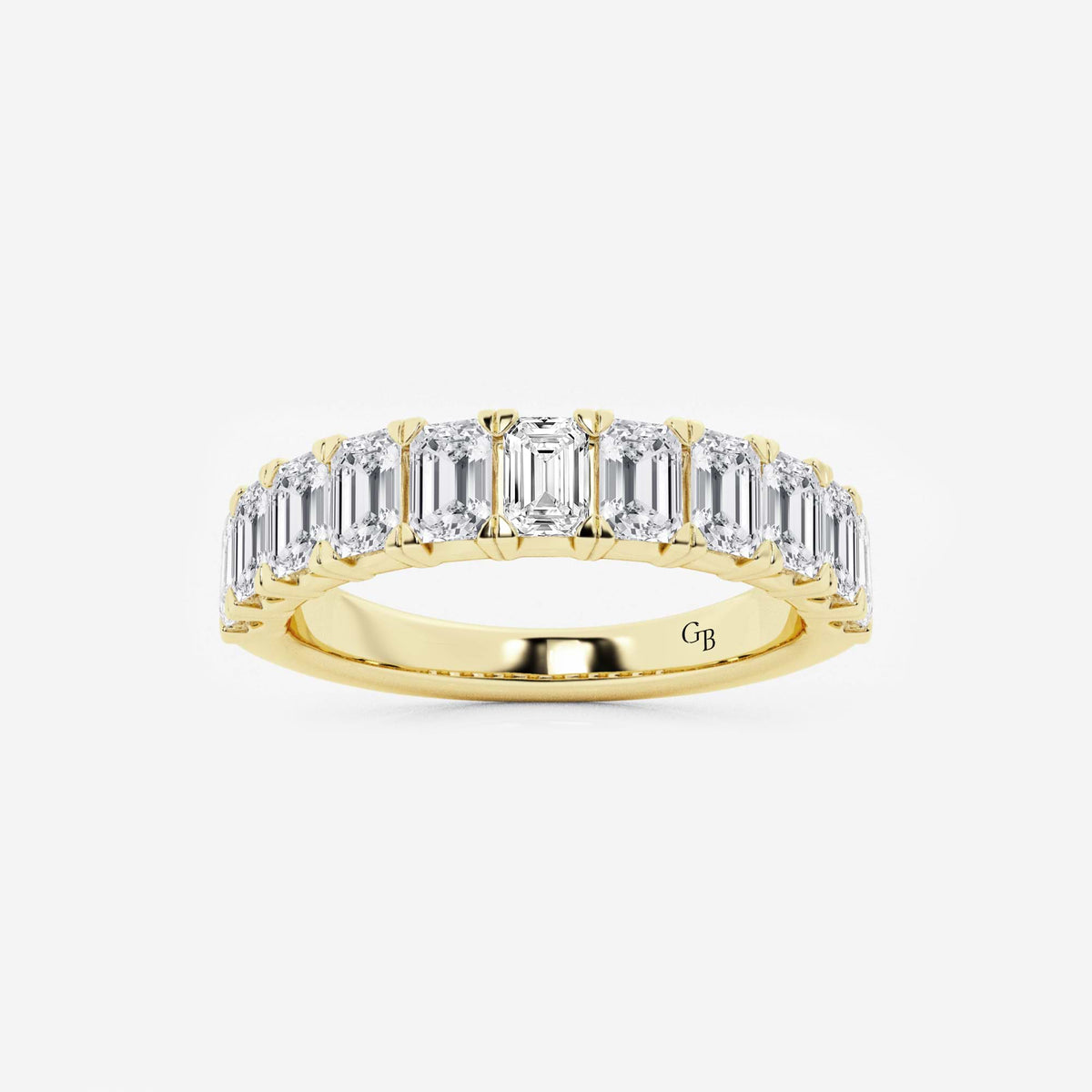 GWA011 - 2 ctw Emerald Lab Grown Diamond Wedding Band