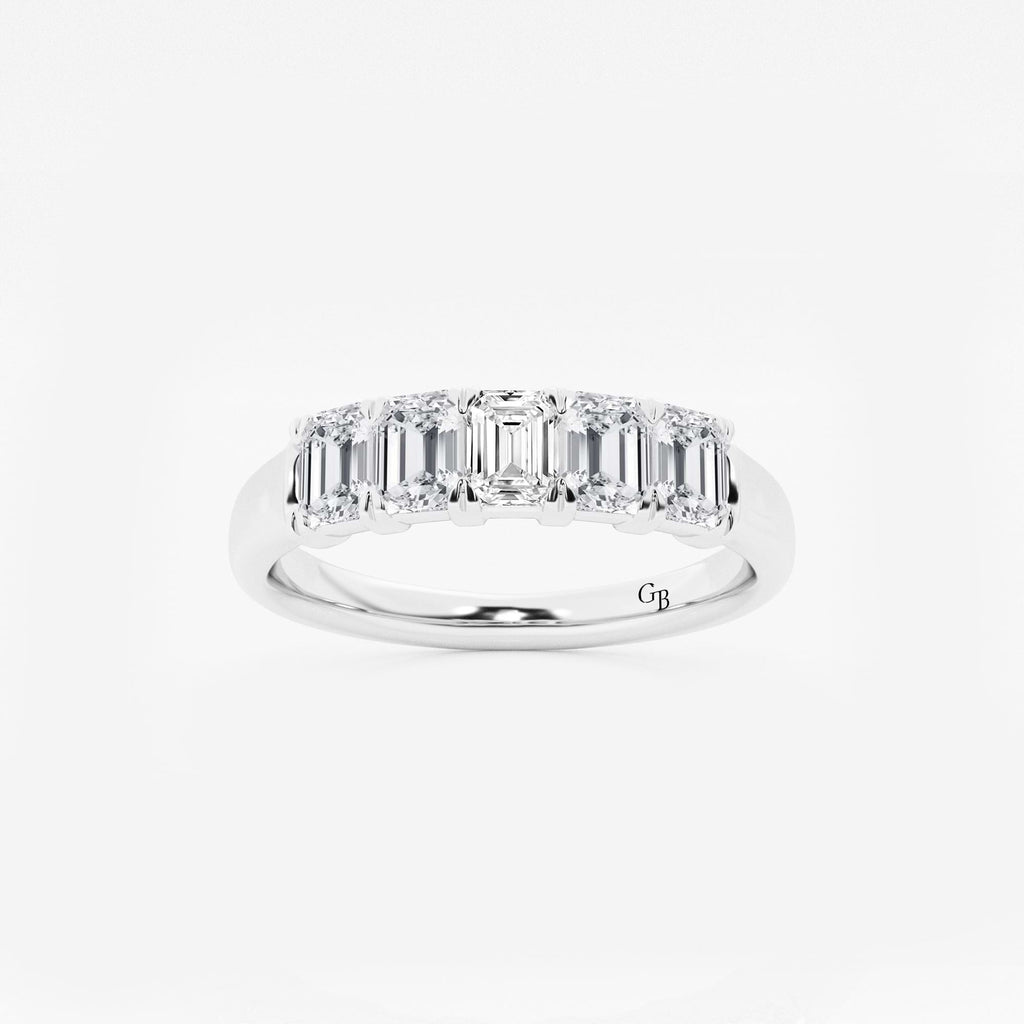 GWA012 - 1 ctw Emerald Lab Grown Diamond Five-Stone Anniversary Band