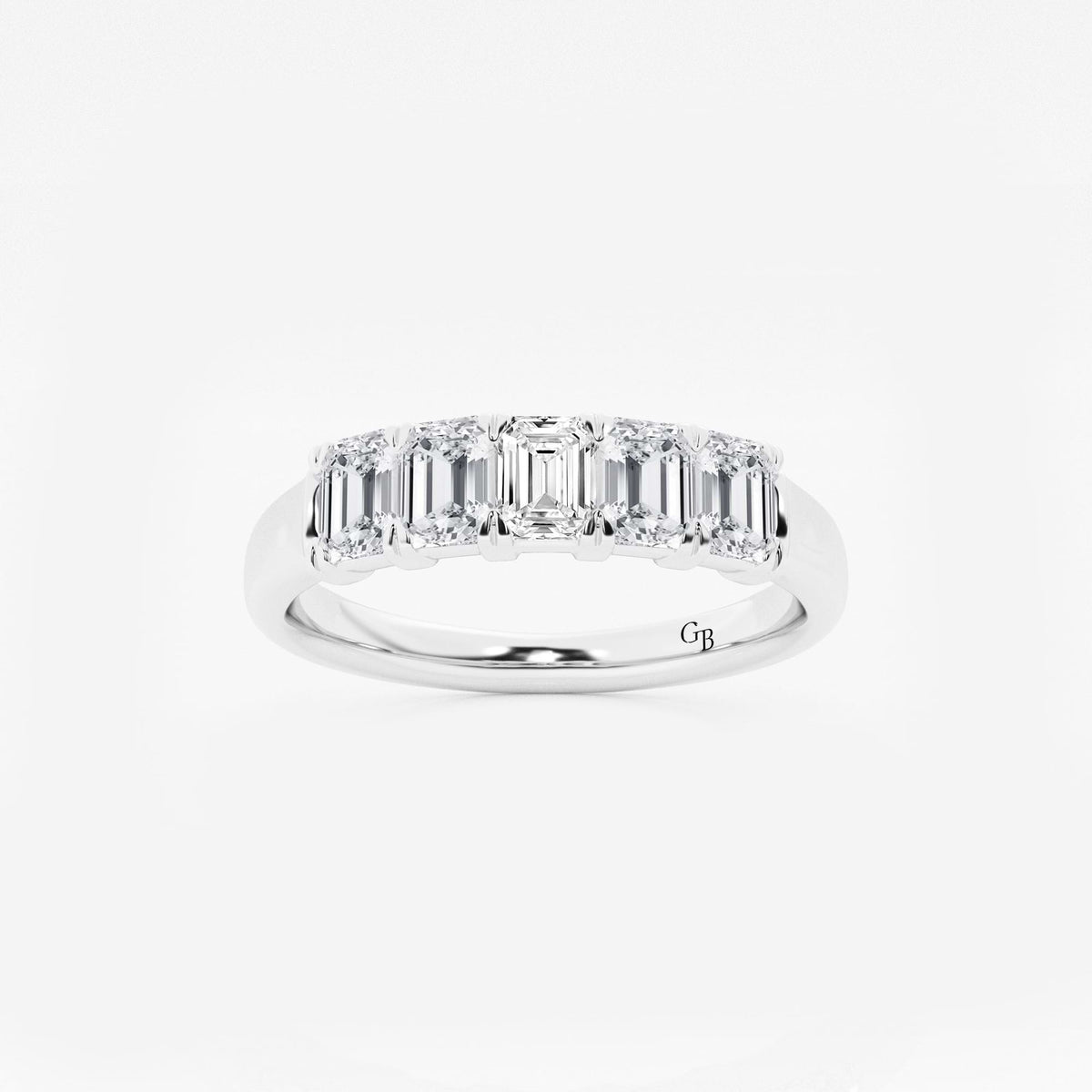 GWA012 - 1 ctw Emerald Lab Grown Diamond Five-Stone Anniversary Band