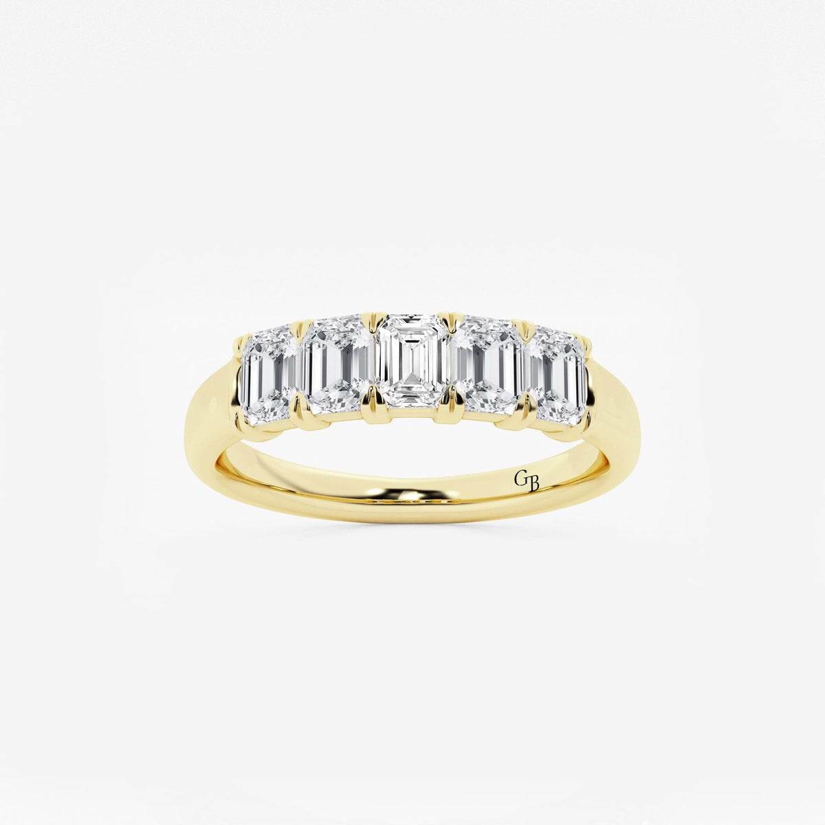 GWA012 - 1 ctw Emerald Lab Grown Diamond Five-Stone Anniversary Band