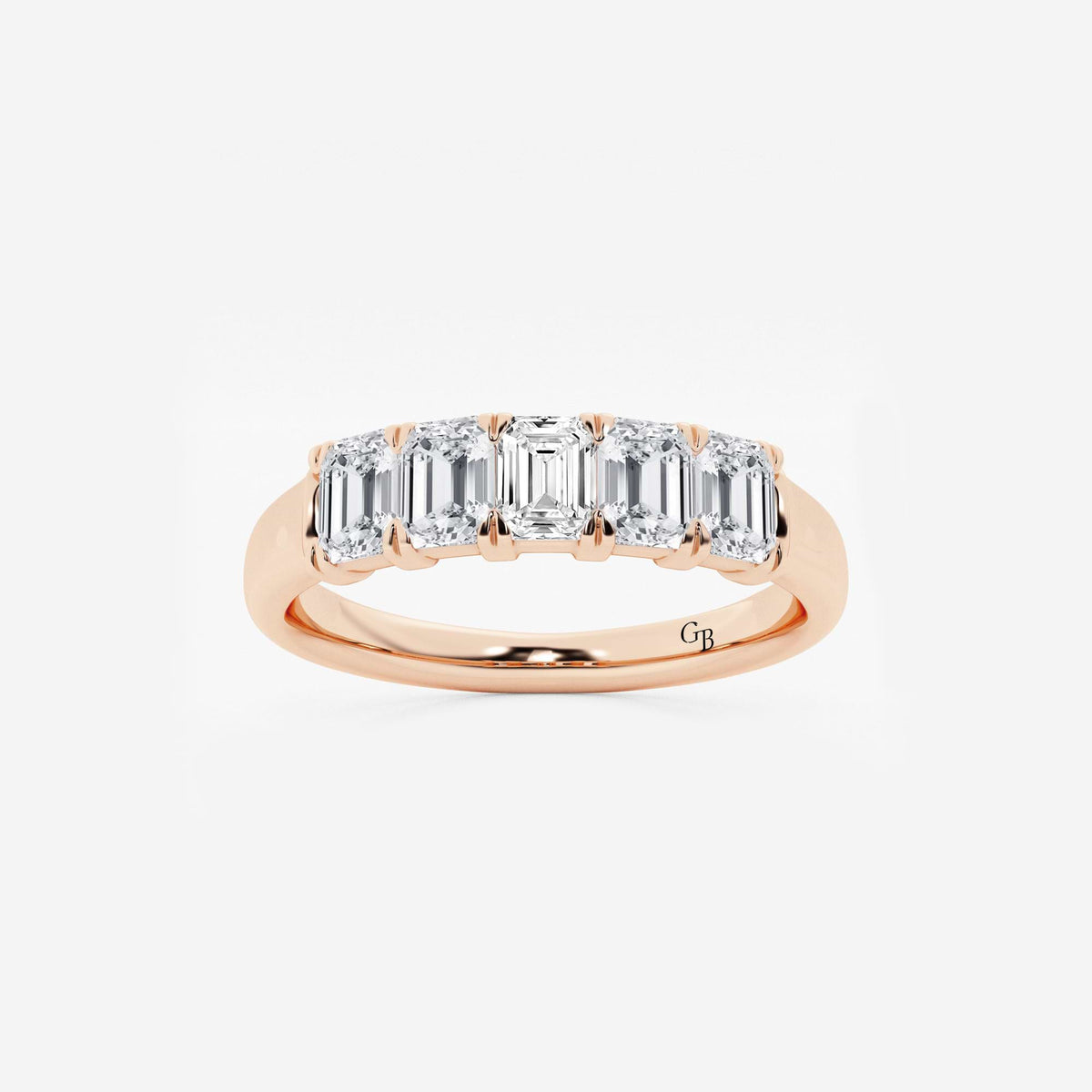 GWA012 - 1 ctw Emerald Lab Grown Diamond Five-Stone Anniversary Band