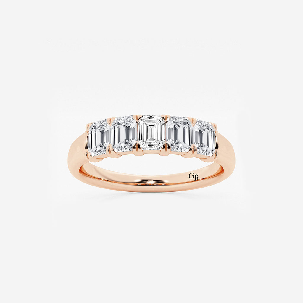 GWA012 - product video for 1 ctw Emerald Lab Grown Diamond Five-Stone Anniversary Band