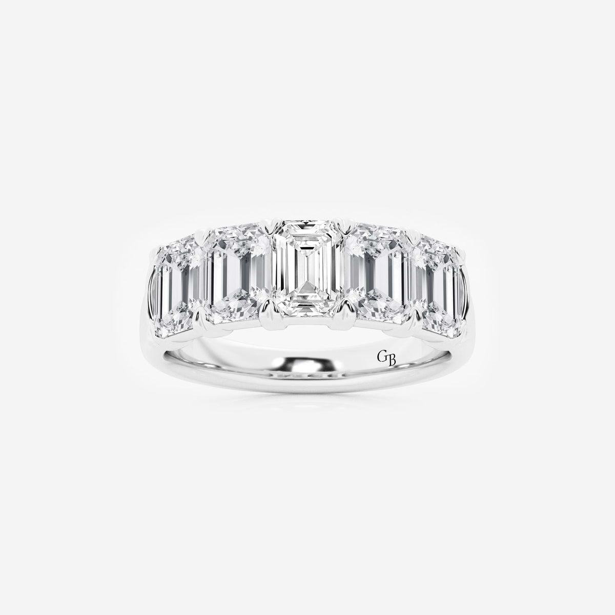GWA012 - 3 ctw Emerald Lab Grown Diamond Five-Stone Anniversary Band