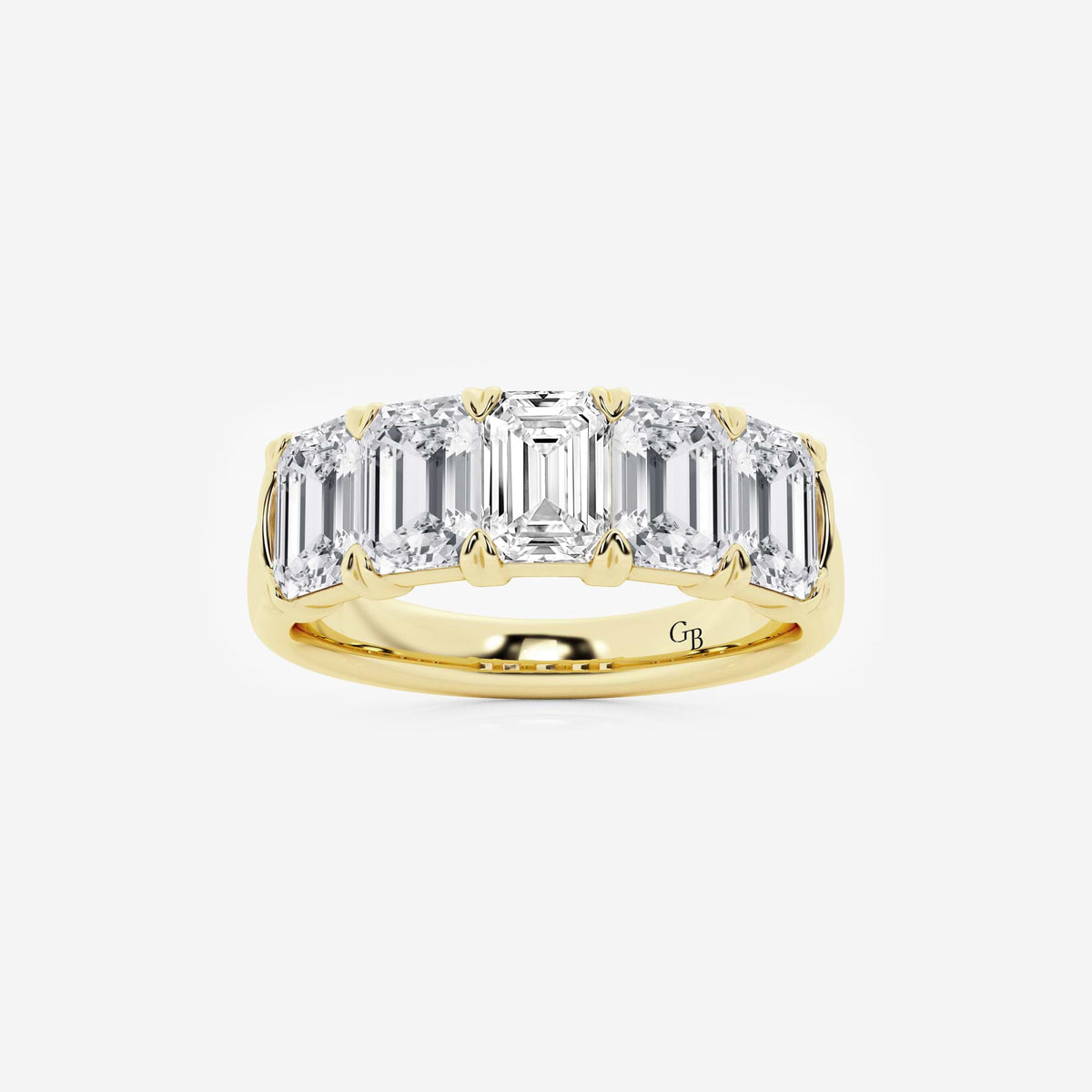 GWA012 - 3 ctw Emerald Lab Grown Diamond Five-Stone Anniversary Band