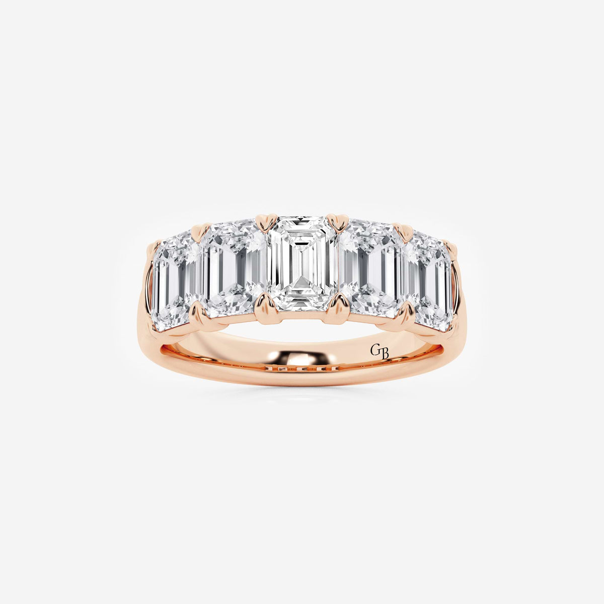 GWA012 - 3 ctw Emerald Lab Grown Diamond Five-Stone Anniversary Band