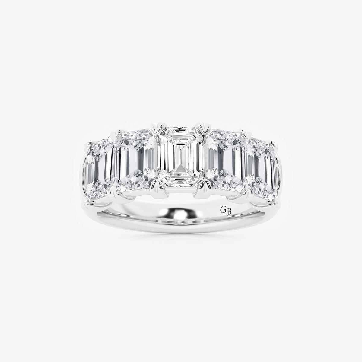 GWA012 - 4 ctw Emerald Lab Grown Diamond Five-Stone Anniversary Band