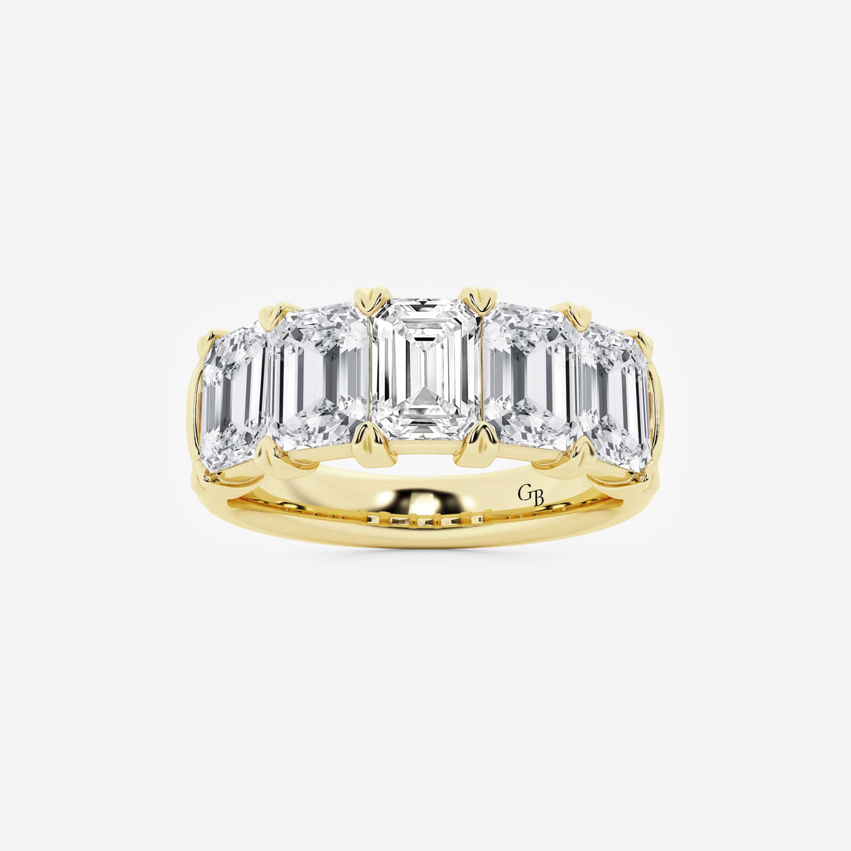 GWA012 - 4 ctw Emerald Lab Grown Diamond Five-Stone Anniversary Band