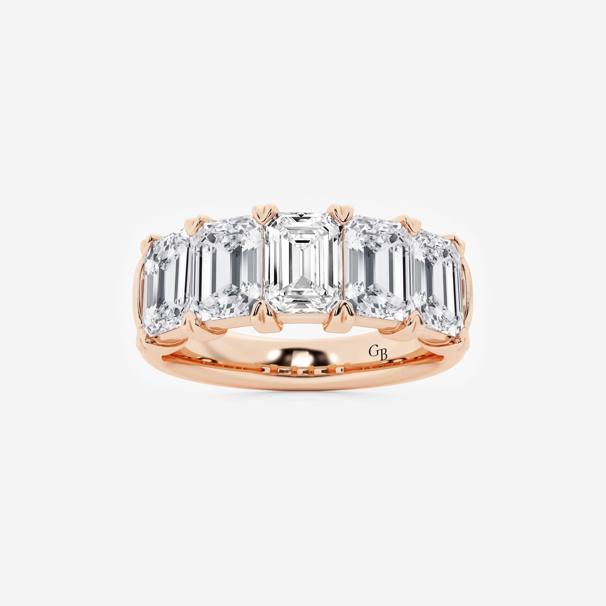 GWA012 - 4 ctw Emerald Lab Grown Diamond Five-Stone Anniversary Band