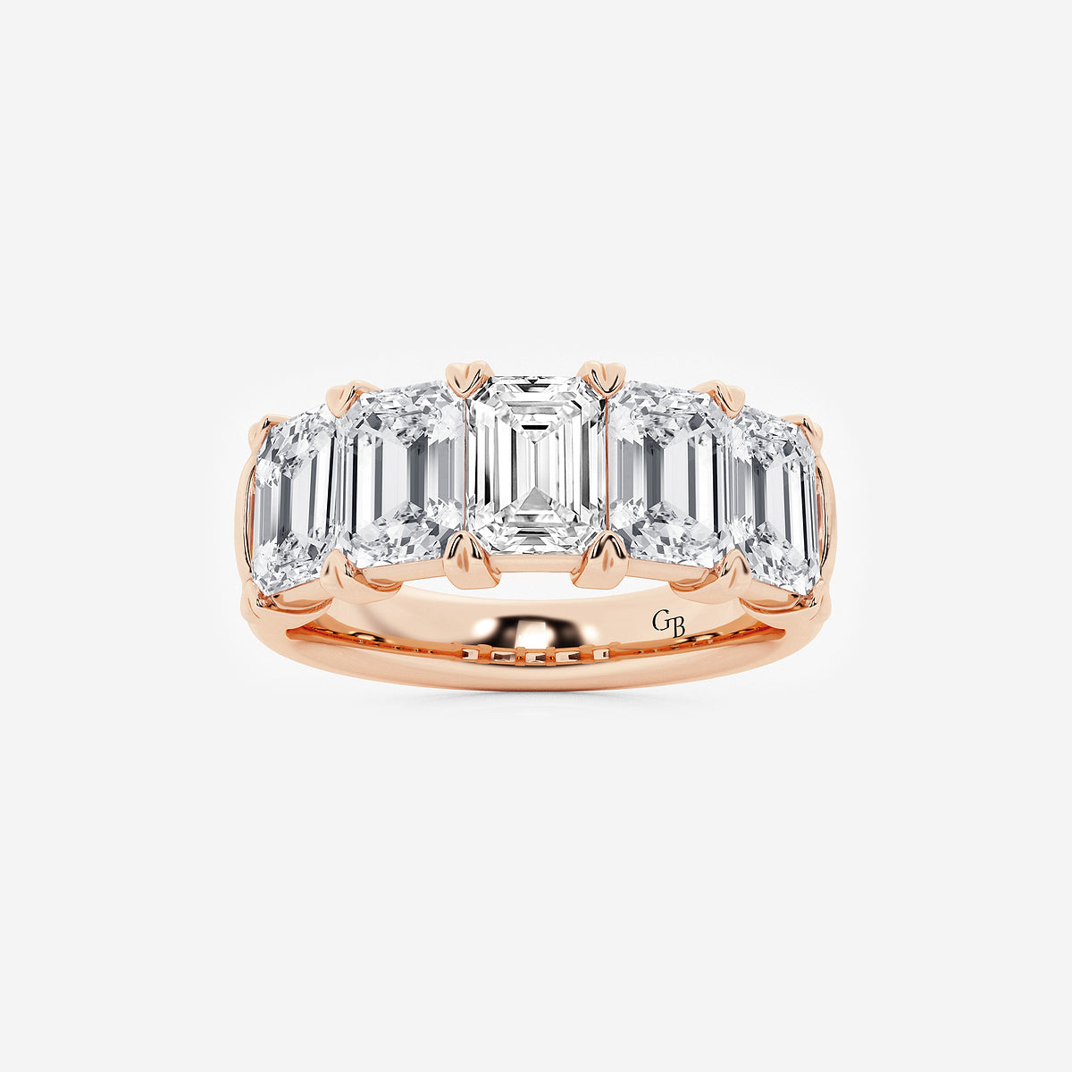 GWA012 - product video for 4 ctw Emerald Lab Grown Diamond Five-Stone Anniversary Band